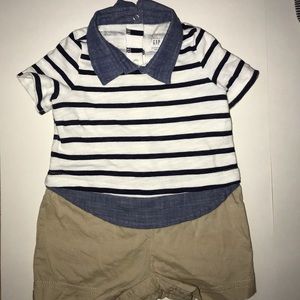 Baby GAP Denim Striped Boys Romper
